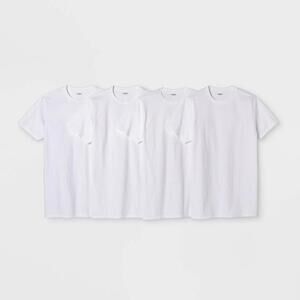Men's Short Sleeve 4pk Crew Neck T-Shirt - Goodfellow & Co White XL